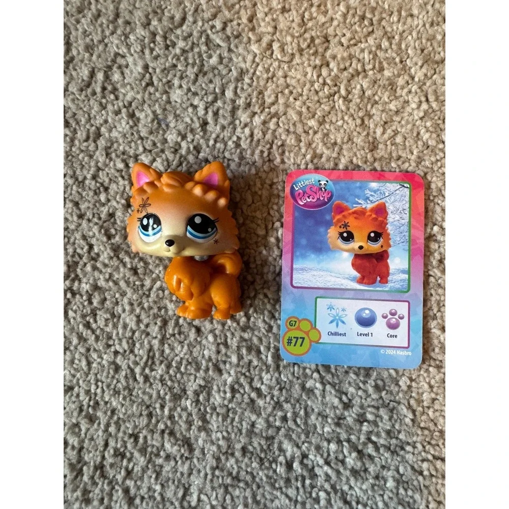 Littlest Pet Shop G7 #77 Pomeranian Dog with collector card